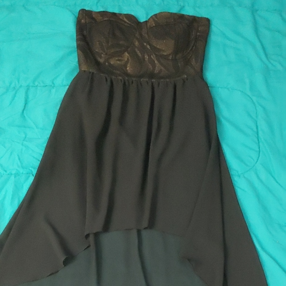 Strapless dress high low